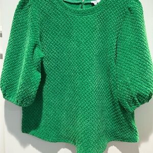 VOY Green Textured Knit Sweater